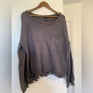 Rue 21 Heather Grey Oversized Sweater
